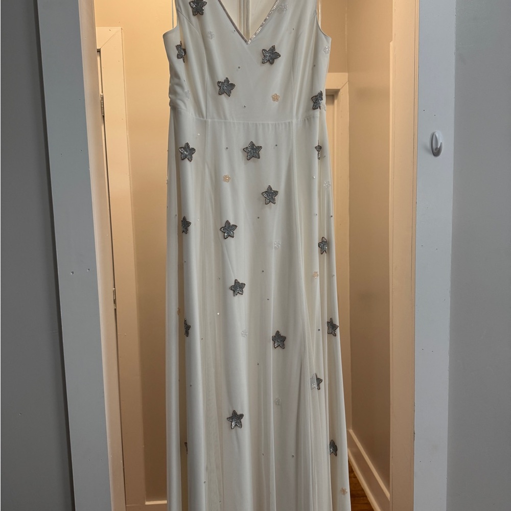 Modcloth Ivory Maxi Dress with Star Embellishments - Picture 2 of 6